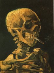 Van Gogh Cigarette Smoking Skeleton